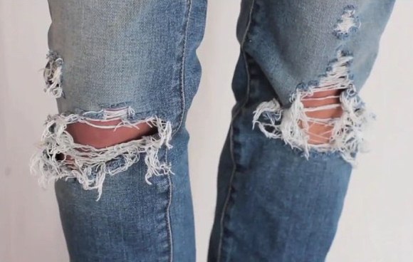 DIY ripped jeans vaqueros rotos hazlo tu mismo